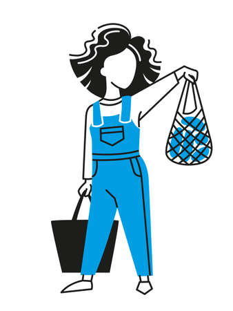 Vector illustration woman in a trendy minimalist styleのイラスト素材
