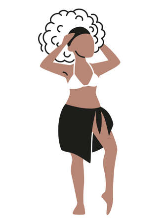 Vector illustration woman in a trendy minimalist styleのイラスト素材