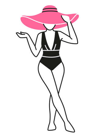 Vector illustration woman in a trendy minimalist styleのイラスト素材