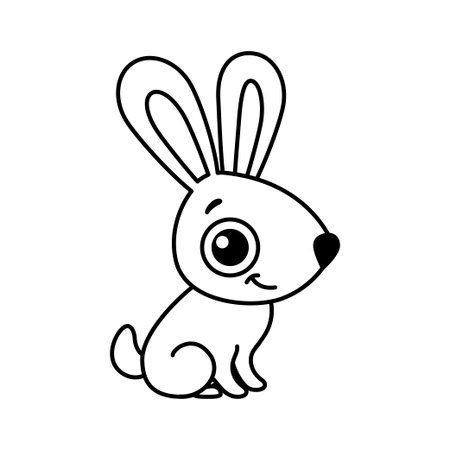 Funny forest animal. Coloring hare, rabbit in a cartoon styleのイラスト素材