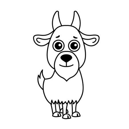 funny farm animals. Coloring goats in a cartoon styleのイラスト素材