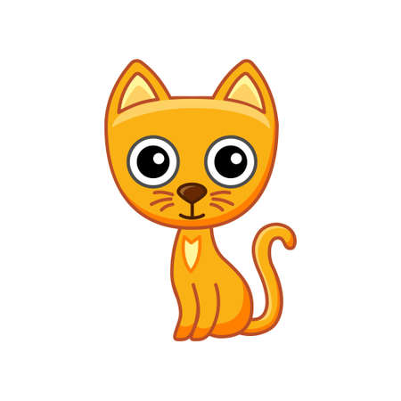 vector pet animal. Funny little kitten in a cartoon styleのイラスト素材
