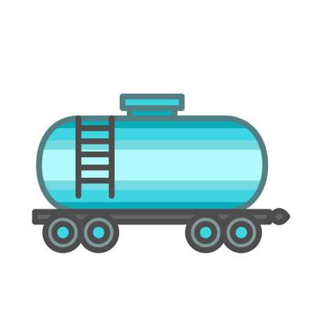 Storage and transportation of oil in tanks by rail. energy concept.のイラスト素材