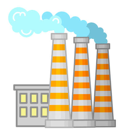 Biomass energy plant. Eco green energy concept. illustration in flat styleのイラスト素材