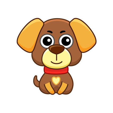 Vector pet animal. Funny little dog in a cartoon styleのイラスト素材