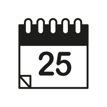 Vector winter calendar logo design. Black and whiter Christmas date iconのイラスト素材