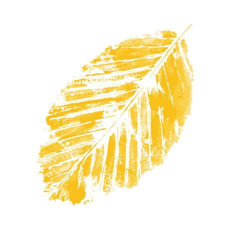 Print of Autumn leaves with painted watercolor by handのイラスト素材