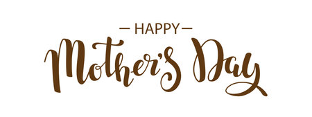 Happy Mothers day lettering. Vector hand drawn Illustration of Calligraphy text isolated on white backgroundのイラスト素材