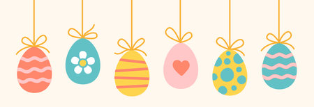 Vector hand drawn silhouette of Easter eggs in a doodle styleのイラスト素材