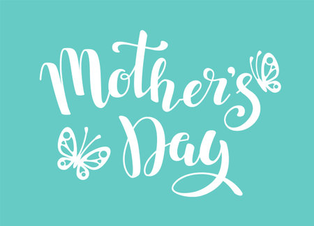 Mothers day lettering. Vector hand drawn Illustration of Calligraphy text isolated on white backgroundのイラスト素材