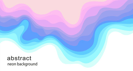 Abstract neon background. Vector template in a paper cut style. Abstract layered gradientのイラスト素材