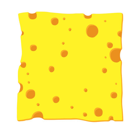 Illustration of a slice of cheese in cartoon styleのイラスト素材