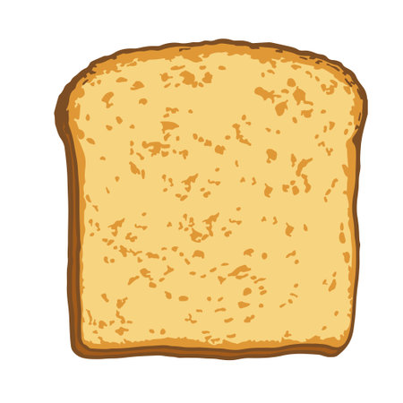 Illustration of a slice of bread, toast, in cartoon styleのイラスト素材