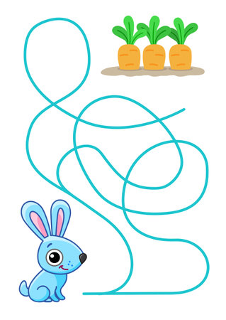 Maze game for children. Help a bunny to find a correct wayのイラスト素材