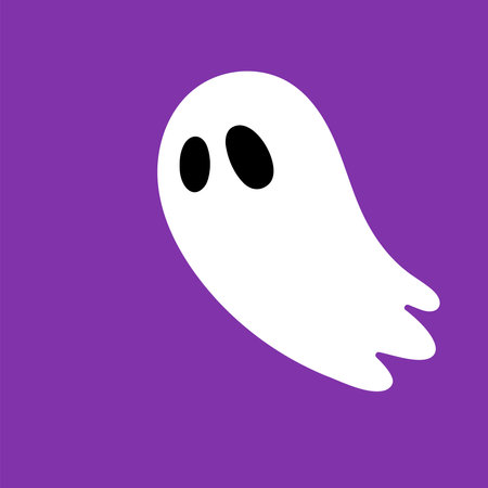 Hand drown illustration of funny ghost. Cute ghost for Halloween card design isolated on backgroundのイラスト素材