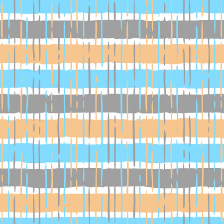 Seamless pattern. Colorful horizontal stripes with fuzzy edges and vertical blurのイラスト素材