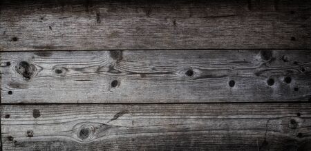 Background old texture of dark wood, gray, with a horizontal pattern of wood. Copy spase. Bannerの写真素材