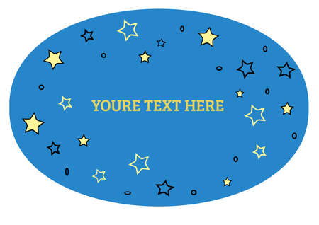 The stars are yellow against the blue midnight sky in the form of an ellipse.のイラスト素材