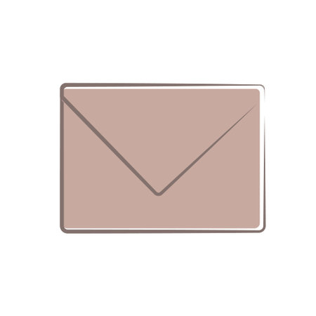Minimalist brown envelope with flap in simple white background designのイラスト素材