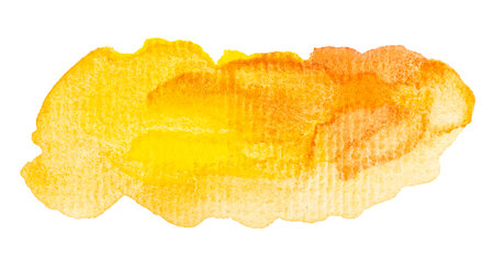Vibrant yellow and orange watercolor brushstrokeの写真素材