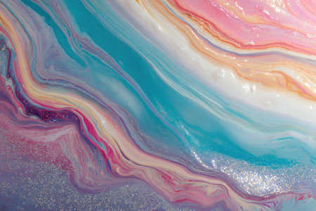 A Mesmerizing Abstract Art Piece Featuring a Beautiful Swirl of Pastel Colors and Shimmering Texturesの素材