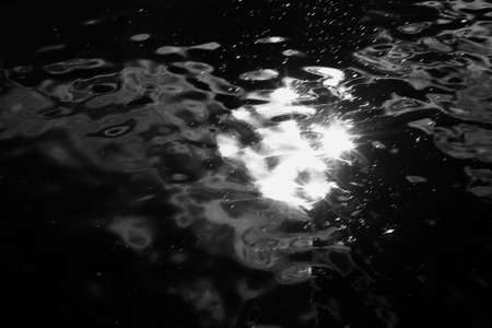 Black and white water wave textureの写真素材