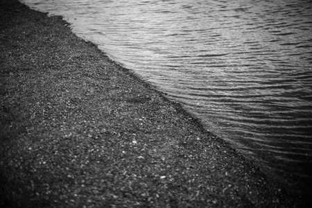 Black and white water wave textureの写真素材
