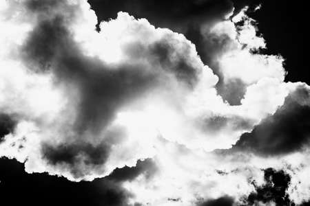 Natural backgrounds, black and white landscape photo of skyの写真素材