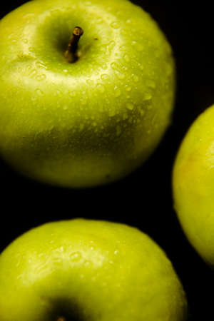 green apples, fresh fruit, backgroundの写真素材