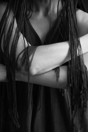 Black and white portrait photography of body parts