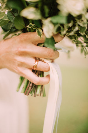 Color wedding photography, bride's morning gatherings, close-up of wedding paraphernalia and accessoriesの写真素材