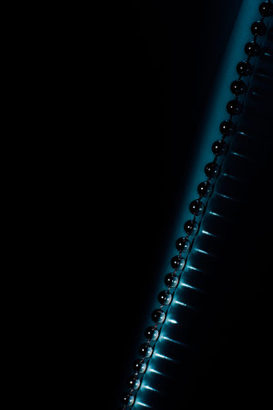 Abstract bokeh on dark blue background. Holiday conceptの写真素材