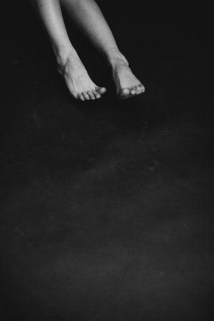 Details of body black and white portrait of beautiful girl, fashion and artの写真素材