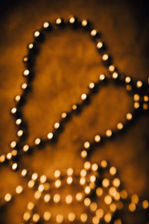 beautiful beads on a fur capeの写真素材