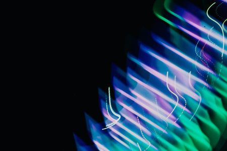 Abstract blue and purple background, colorful night lights and light representation