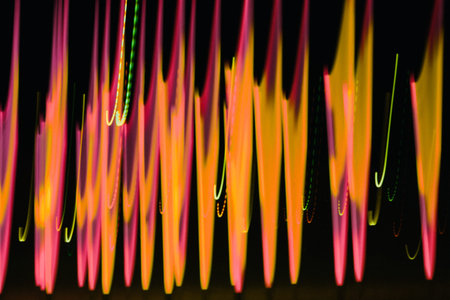abstract background of a Christmas garland, blurred lights in the form of bokeh, space for text