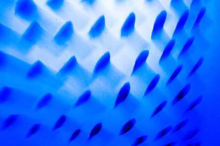 Abstract blue background, hand painted texture, painted with acrylics, splashes, drops of paint, paint strokes. Design for backgrounds, wallpapers, covers and packaging.の写真素材