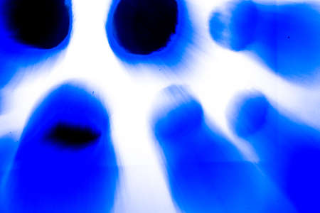 Abstract blue background, hand painted texture, painted with acrylics, splashes, drops of paint, paint strokes. Design for backgrounds, wallpapers, covers and packaging.の写真素材