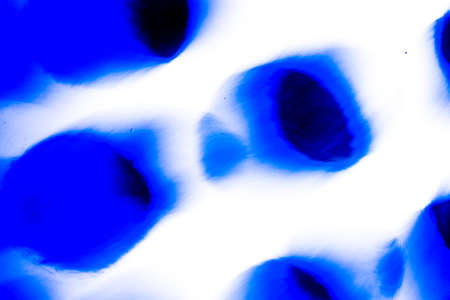 Abstract blue background, hand painted texture, painted with acrylics, splashes, drops of paint, paint strokes. Design for backgrounds, wallpapers, covers and packaging.の写真素材