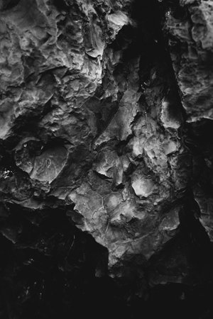 black and white stone texture, rocks and mountains close-upの写真素材