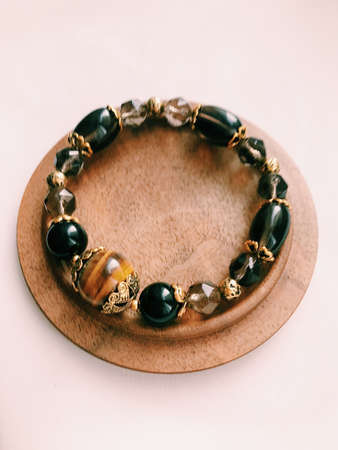 bracelet made of natural stonesの写真素材