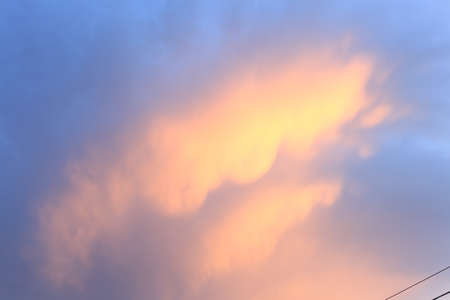 beautiful sky landscape in blue and pink colorsの写真素材