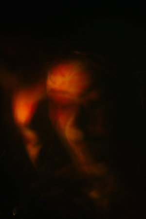 color art portrait of femininity, unfocused image of a female silhouette in dark tones. fashionable...