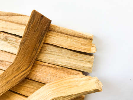 Set of palo santo sticks, natural incense from Peru. Religious background, place for textの写真素材