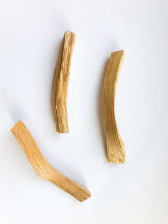 Set of palo santo sticks, natural incense from Peru. Religious background, place for textの写真素材