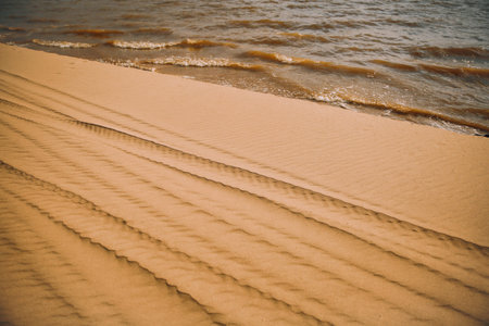 patterns on the sandy beach, beautiful natural background