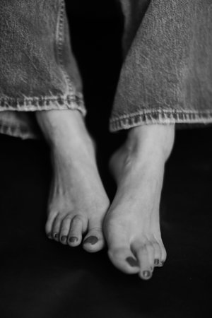 Details of body black and white portrait of beautiful girl