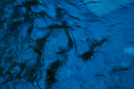 abstract background of blue water ripples on the surface of the riverの写真素材