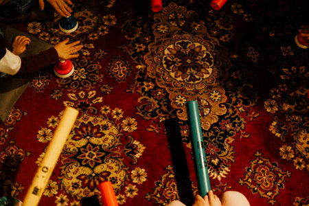 Top view of a group of people on the floor