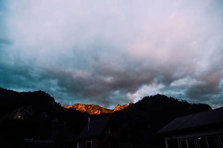 Sunset over the mountains.の写真素材